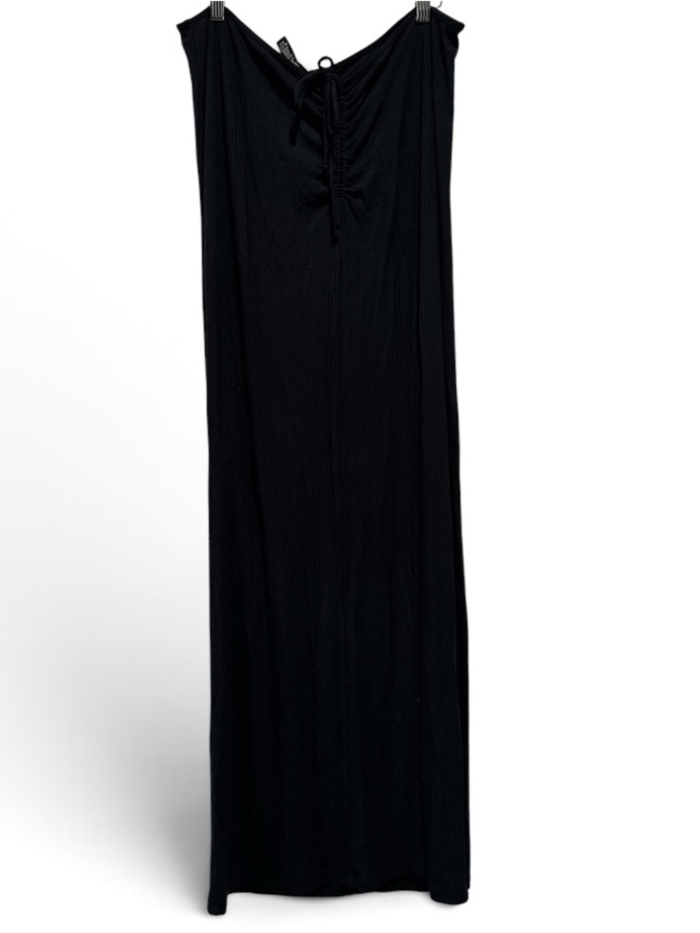 SKIMS Black Maxi Skirt with Front Tie Detail #746